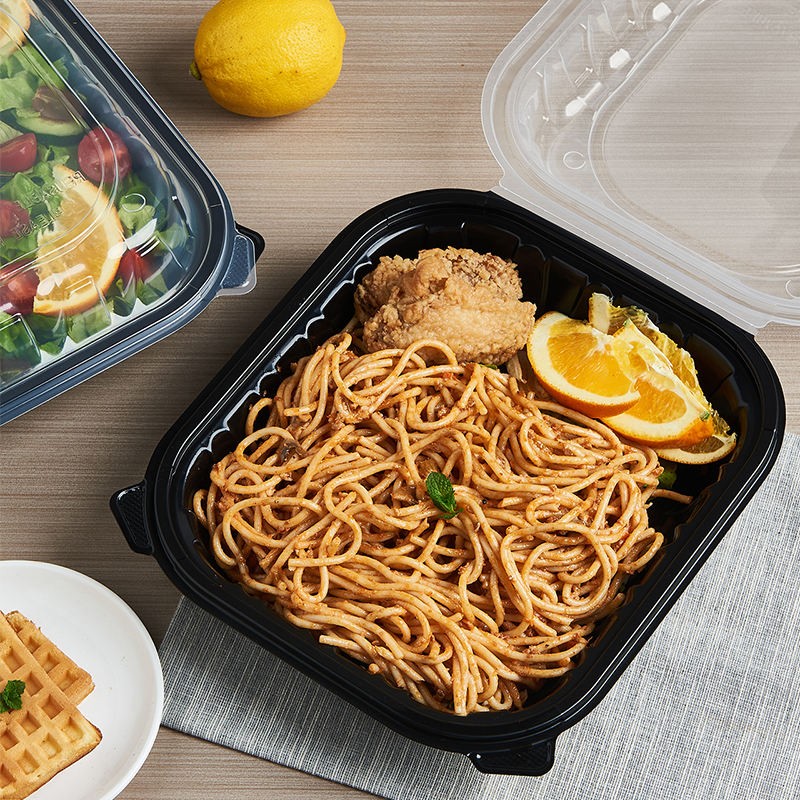 9x6 Black PP Takeout Container - Perfect for Takeaways 9x6 Black PP Takeout Container - Perfect for Takeaways